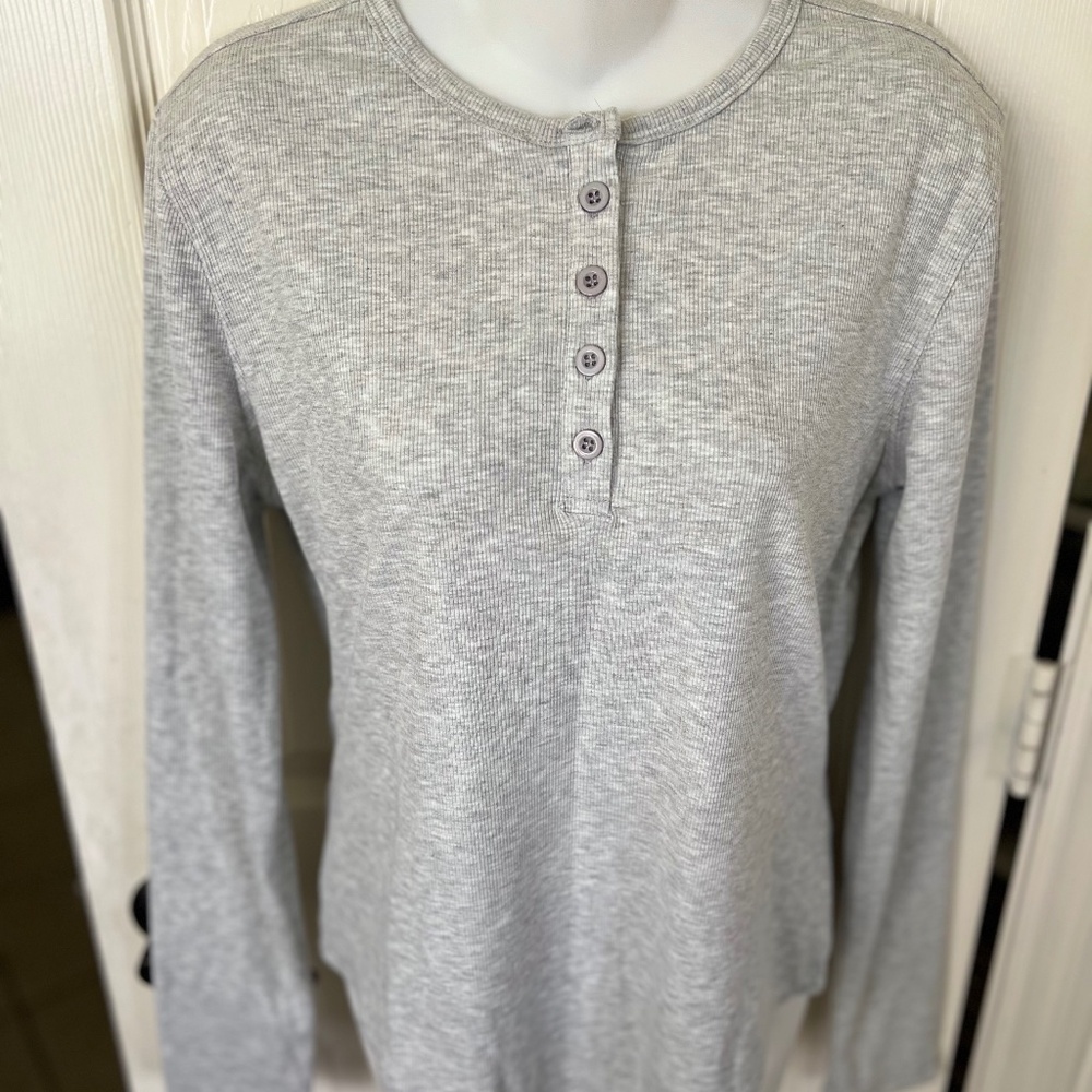 WeWoreWhat Crew Neck Henley Bodysuit
